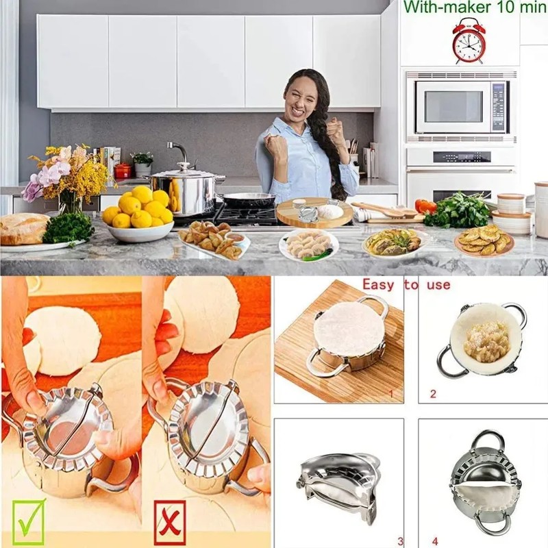 스테인리스 스틸 만두 메이커 세트 – 만두피 쉽게 만들 - Dumpling Press Set 리뷰 및 가격